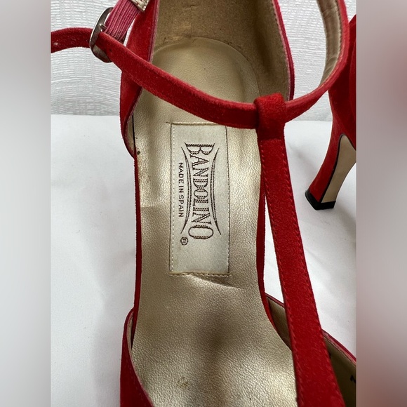 BANDOLINO women’s Red Suede stiletto strappy heels - Picture 7 of 7